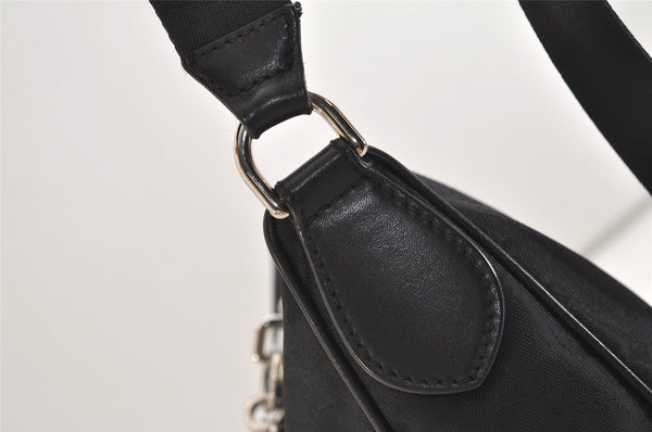 Authentic Christian Dior Trotter Lovely Shoulder Bag Nylon Leather Black 5466J