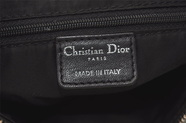 Authentic Christian Dior Trotter Lovely Shoulder Bag Nylon Leather Black 5466J