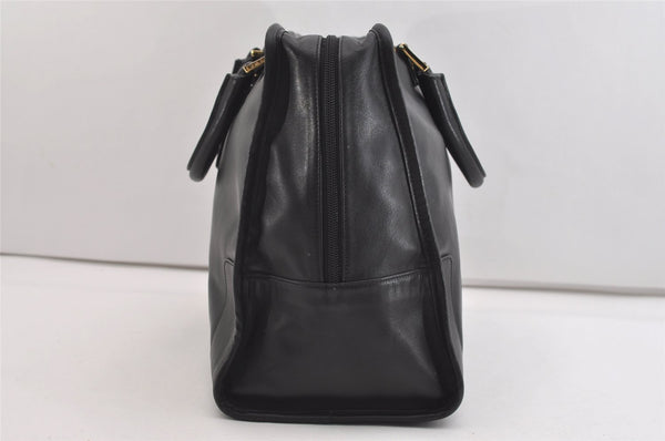 Authentic LOEWE Vintage Amazona 40 Hand Boston Bag Leather Black 5467J