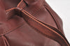 Authentic Cartier Must de Cartier Leather Shoulder Drawstring Bag Bordeaux 5468K