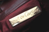 Authentic Cartier Must de Cartier Leather Shoulder Drawstring Bag Bordeaux 5468K