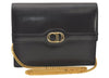Authentic Christian Dior Chain Shoulder Cross Body Bag Leather Black Junk 5469K