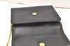 Authentic Christian Dior Chain Shoulder Cross Body Bag Leather Black Junk 5469K