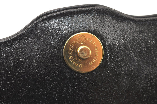 Authentic Christian Dior Chain Shoulder Cross Body Bag Leather Black Junk 5469K