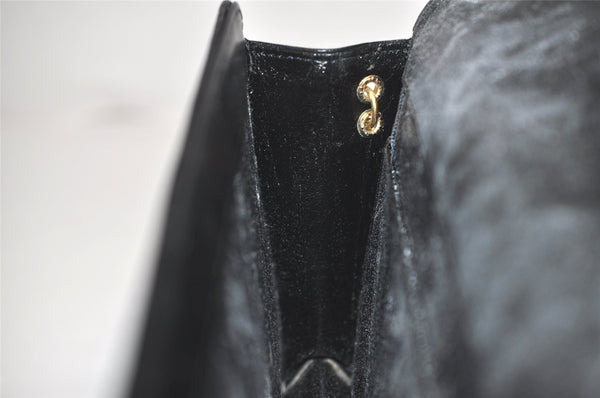Authentic Christian Dior Chain Shoulder Cross Body Bag Leather Black Junk 5469K