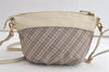 Authentic BURBERRY BLUE LABEL Check Shoulder Cross Bag Nylon Leather Beige 5470K