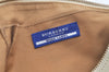 Authentic BURBERRY BLUE LABEL Check Shoulder Cross Bag Nylon Leather Beige 5470K