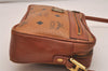 Authentic MCM Visetos Leather Vintage Shoulder Cross Body Bag Purse Brown 5472J