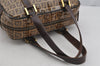 Authentic FENDI Vintage Zucchino Hand Boston Bag Purse PVC Leather Brown 5473J