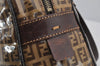 Authentic FENDI Vintage Zucchino Hand Boston Bag Purse PVC Leather Brown 5473J