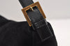 Authentic FENDI Mamma Baguette Shoulder Hand Bag Purse Suede Leather Black 5474J