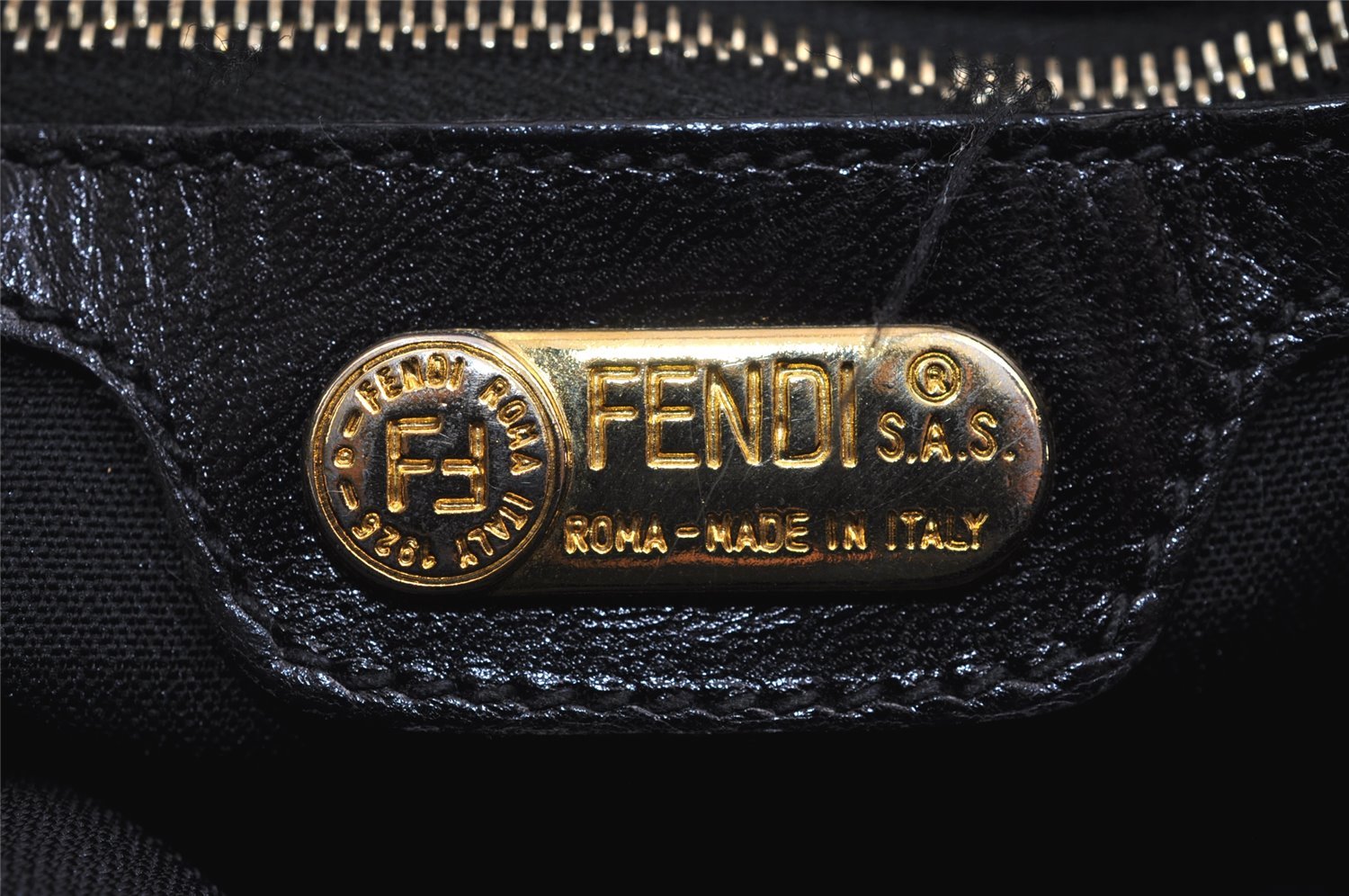 Authentic FENDI Mamma Baguette Shoulder Hand Bag Purse Suede Leather Black 5474J