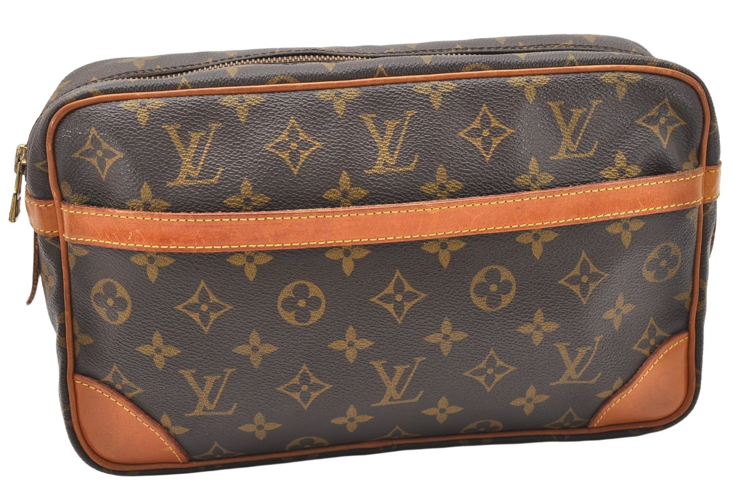 Authentic Louis Vuitton Monogram Compiegne 28 Clutch Hand Bag M51845 LV 5474K