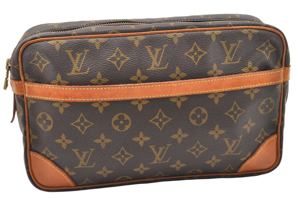 Authentic Louis Vuitton Monogram Compiegne 28 Clutch Hand Bag M51845 LV 5474K