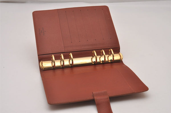Authentic Louis Vuitton Epi Agenda MM Notebook Cover Brown R20043 LV 5476I