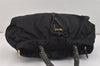 Authentic PRADA Tessuto Bow Ribbon Nylon Leather 2Way Hand Bag Black 5476K