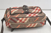 Authentic BURBERRY BLUE LABEL Check Shoulder Cross Bag Nylon Leather Beige 5477K