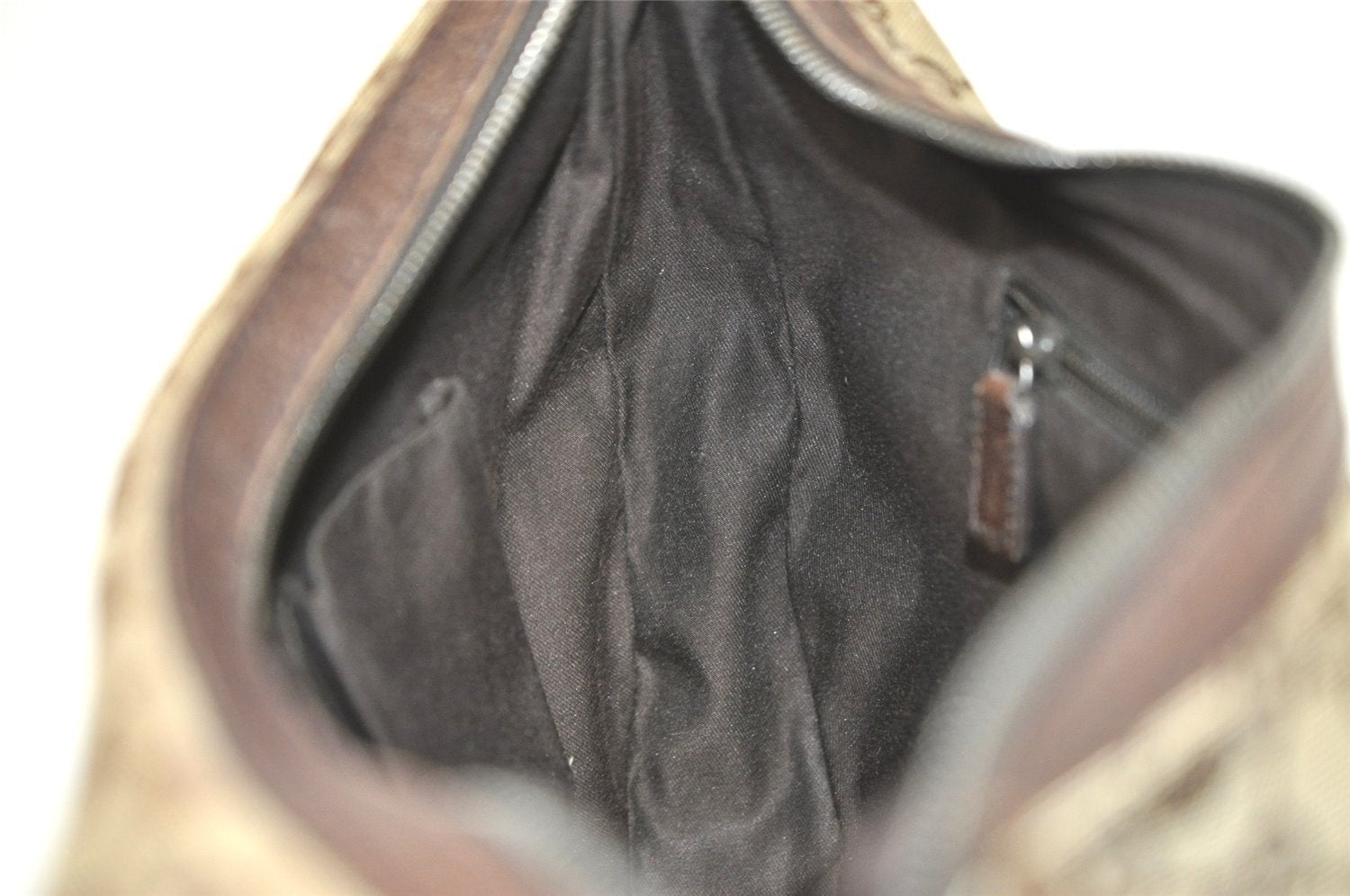 Authentic GUCCI Shoulder Cross Body Bag GG Canvas Leather 122790 Brown 5479I