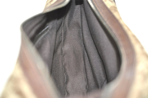 Authentic GUCCI Shoulder Cross Body Bag GG Canvas Leather 122790 Brown 5479I