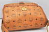 Authentic MCM Visetos Leather Vintage Shoulder Cross Body Bag Purse Brown 5479K