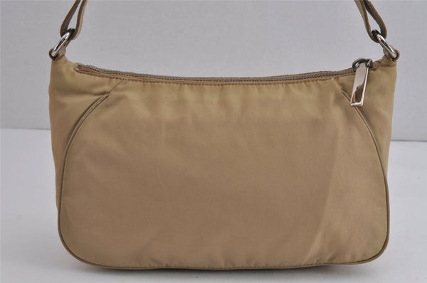 Authentic PRADA Nylon Tessuto Saffiano Leather Shoulder Hand Bag Beige 5480J