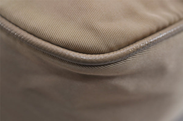 Authentic PRADA Nylon Tessuto Saffiano Leather Shoulder Hand Bag Beige 5480J