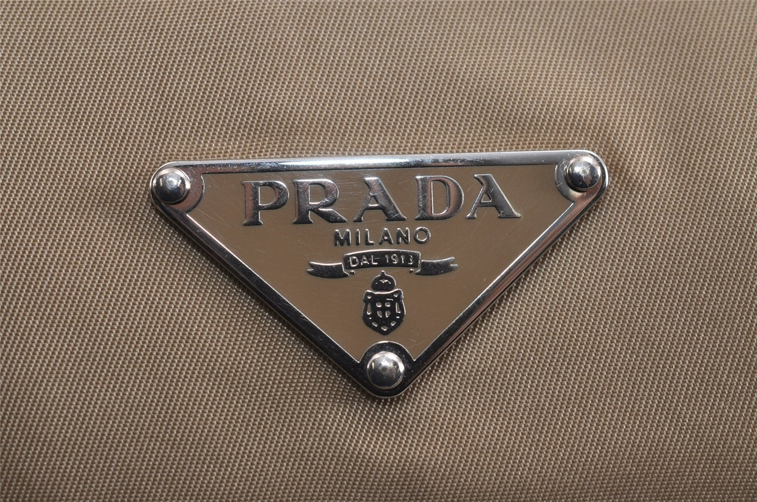 Authentic PRADA Nylon Tessuto Saffiano Leather Shoulder Hand Bag Beige 5480J
