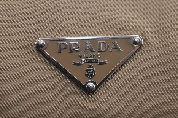Authentic PRADA Nylon Tessuto Saffiano Leather Shoulder Hand Bag Beige 5480J