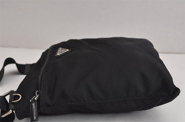 Authentic PRADA Nylon Tessuto Leather Shoulder Cross Body Bag Purse Black 5481J
