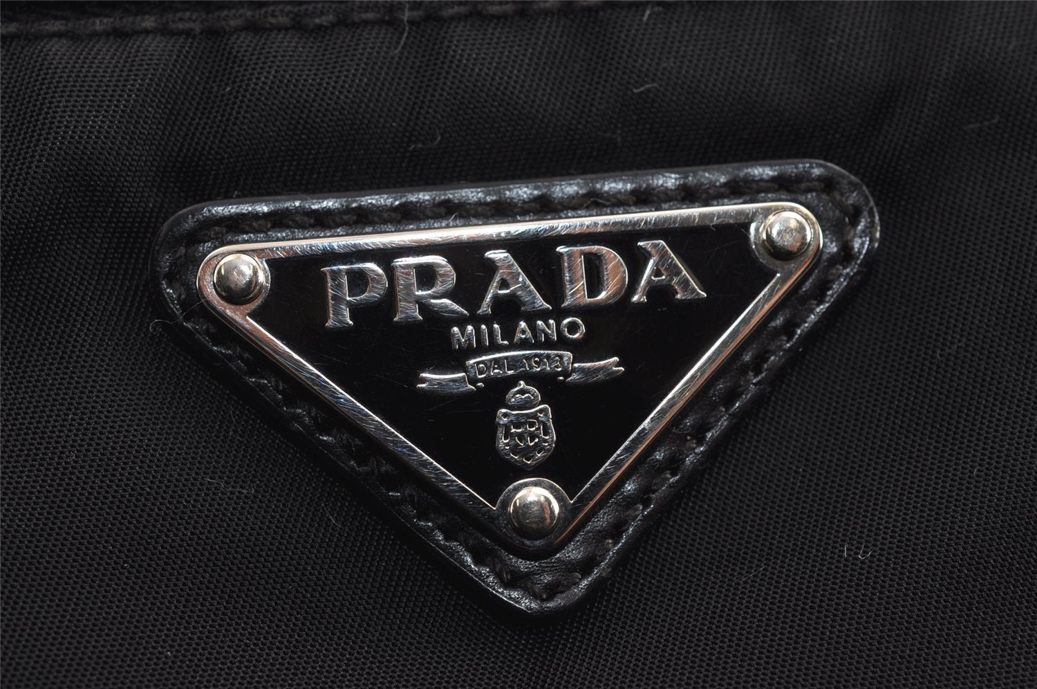 Authentic PRADA Nylon Tessuto Leather Shoulder Cross Body Bag Purse Black 5481J