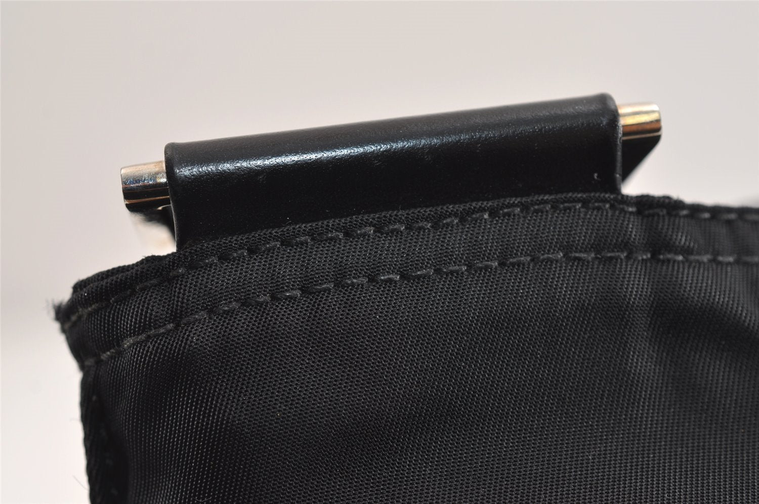 Authentic PRADA Nylon Tessuto Leather Shoulder Cross Body Bag Purse Black 5481J