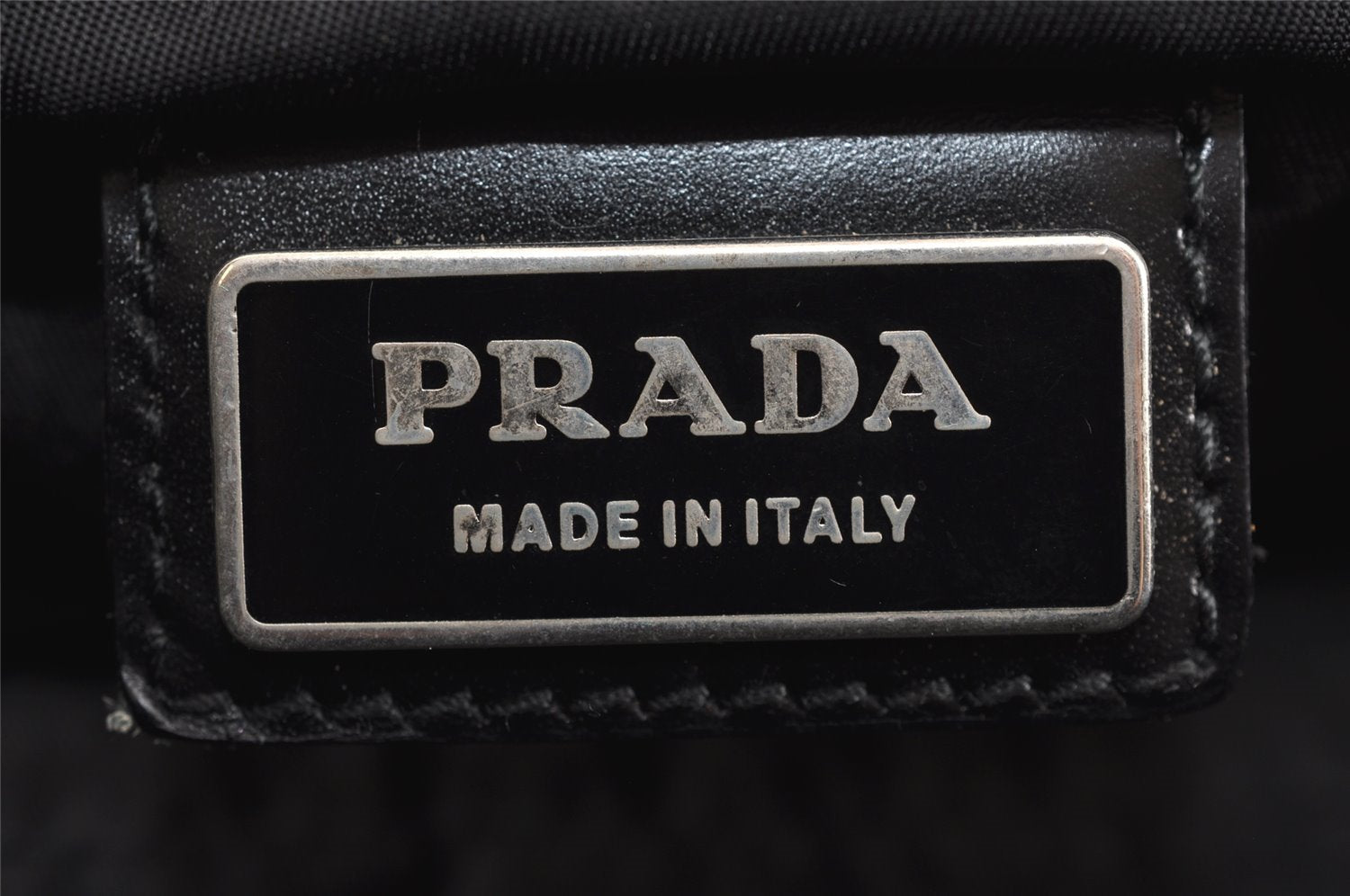 Authentic PRADA Nylon Tessuto Leather Shoulder Cross Body Bag Purse Black 5481J