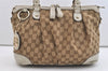 Authentic GUCCI Sukey 2Way Tote Bag GG Canvas Leather 247902 Brown 5483J