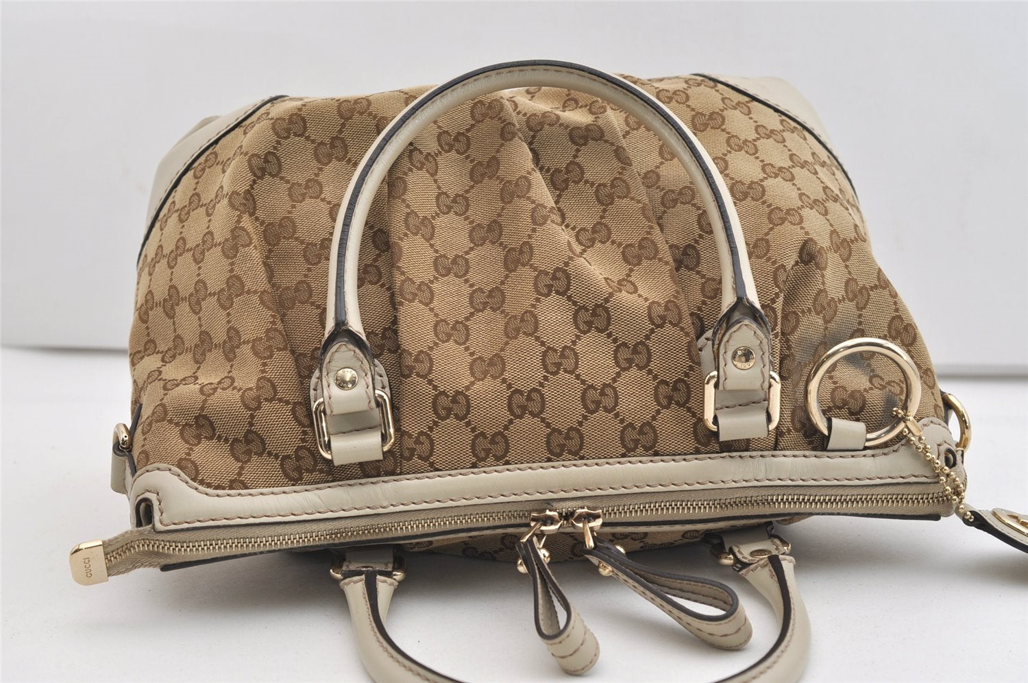 Authentic GUCCI Sukey 2Way Tote Bag GG Canvas Leather 247902 Brown 5483J