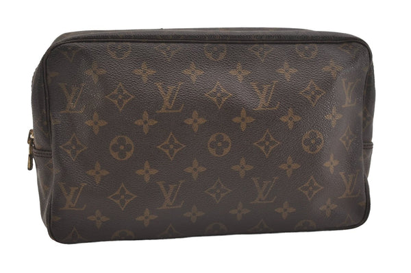 Auth Louis Vuitton Monogram Trousse Toilette 28 Clutch Hand Bag M47522 LV 5484J