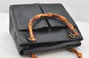 Authentic GUCCI Bamboo 2Way Hand Shoulder Bag Purse Leather Green Junk 5484K