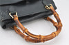Authentic GUCCI Bamboo 2Way Hand Shoulder Bag Purse Leather Green Junk 5484K