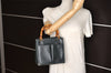Authentic GUCCI Bamboo 2Way Hand Shoulder Bag Purse Leather Green Junk 5484K