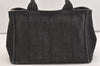 Authentic PRADA Vintage Canapa SS Denim 2Way Shoulder Hand Bag Purse Gray 5485J
