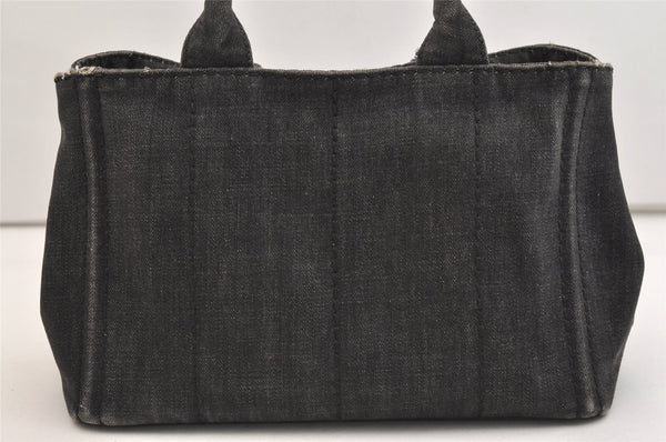 Authentic PRADA Vintage Canapa SS Denim 2Way Shoulder Hand Bag Purse Gray 5485J