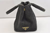 Authentic PRADA Vintage Canapa SS Denim 2Way Shoulder Hand Bag Purse Gray 5485J