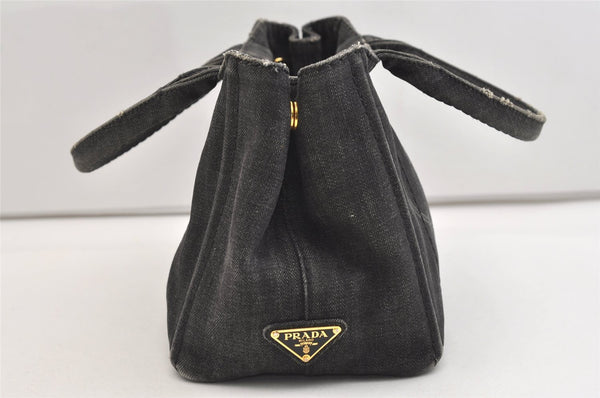 Authentic PRADA Vintage Canapa SS Denim 2Way Shoulder Hand Bag Purse Gray 5485J