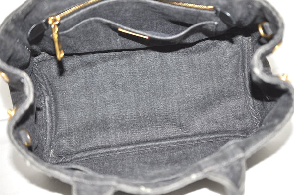 Authentic PRADA Vintage Canapa SS Denim 2Way Shoulder Hand Bag Purse Gray 5485J