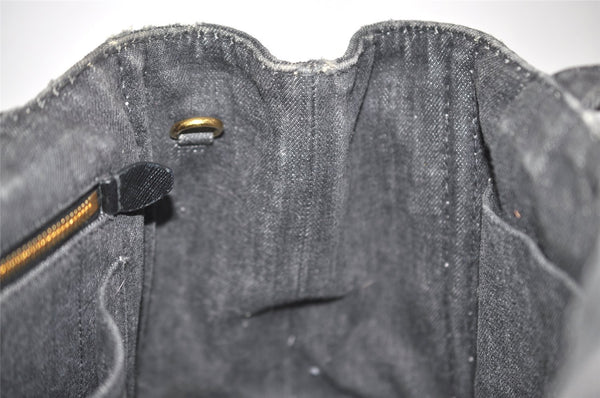 Authentic PRADA Vintage Canapa SS Denim 2Way Shoulder Hand Bag Purse Gray 5485J