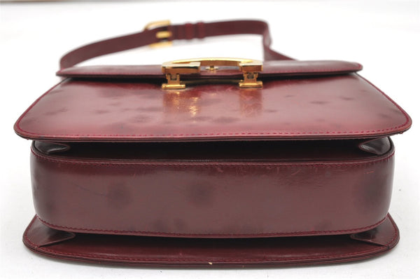 Authentic GUCCI Vintage Shoulder Cross Body Bag Purse Leather Bordeaux 5485K