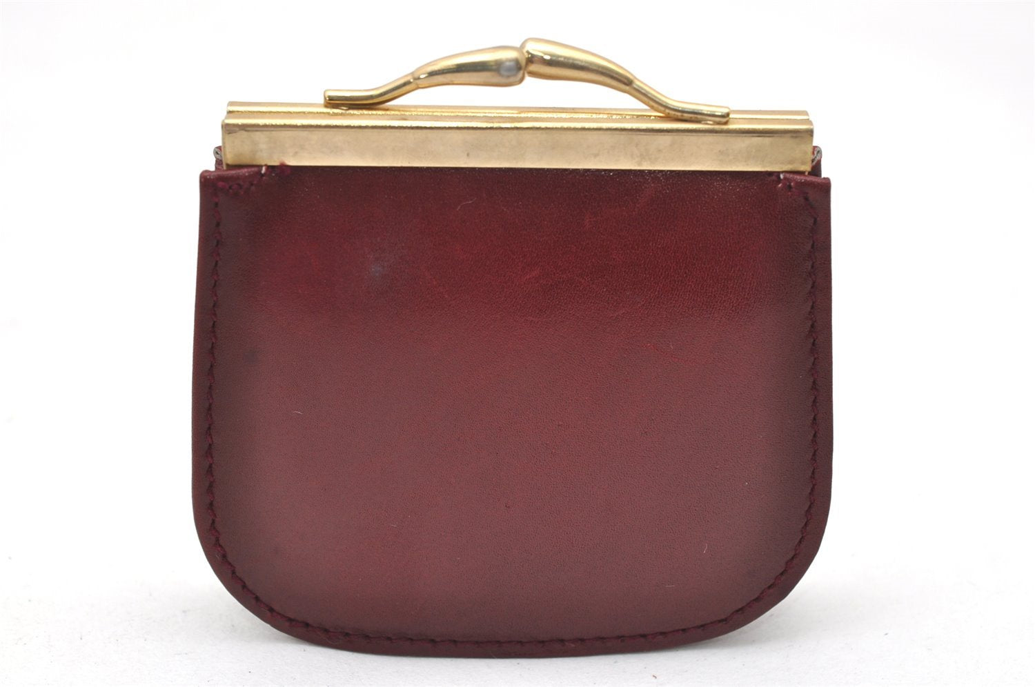 Authentic GUCCI Vintage Shoulder Cross Body Bag Purse Leather Bordeaux 5485K