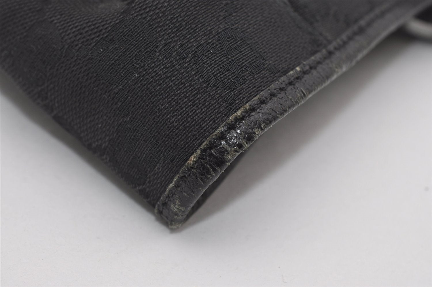 Authentic GUCCI Vintage Shoulder Tote Bag GG Canvas Leather 113017 Black 5486I