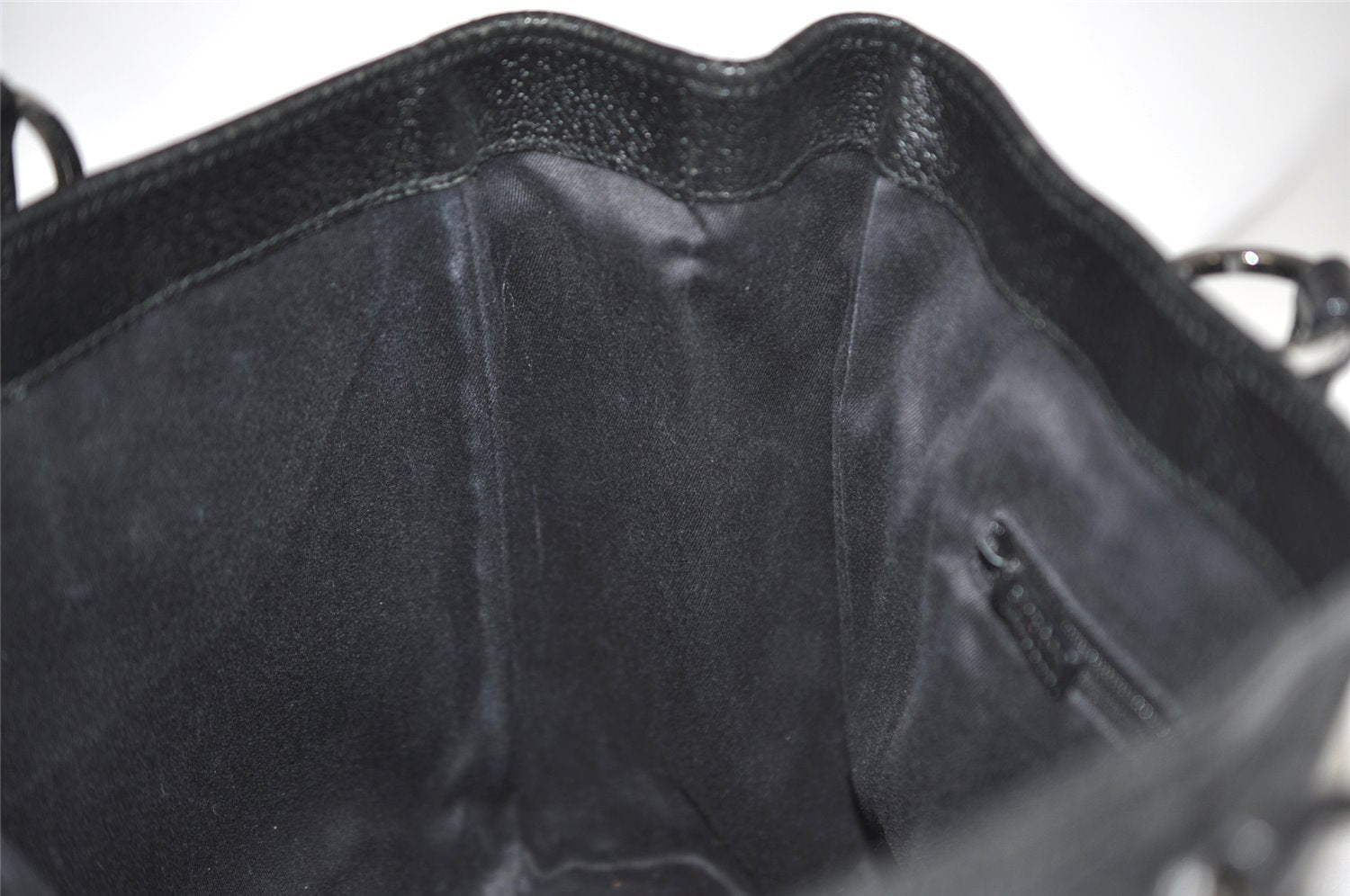 Authentic GUCCI Vintage Shoulder Tote Bag GG Canvas Leather 113017 Black 5486I