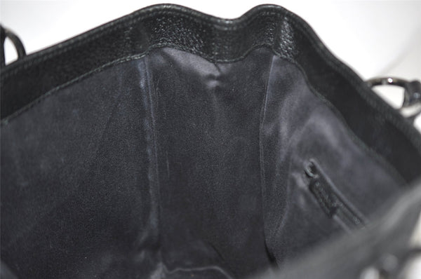 Authentic GUCCI Vintage Shoulder Tote Bag GG Canvas Leather 113017 Black 5486I