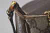 Authentic GUCCI Shoulder Cross Body Bag Purse GG PVC Leather Brown Junk 5487I
